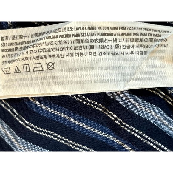 Hollister Women Tank Blouse Striped Backless Front Button V Neck Blue White S - Picture 6 of 7